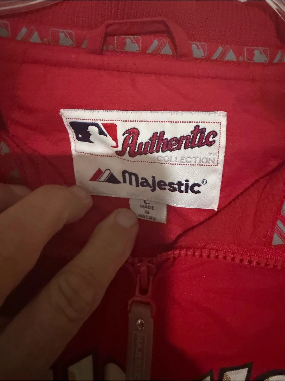 Majestic Red and Navy Washington Nationals  Baseball Jacket